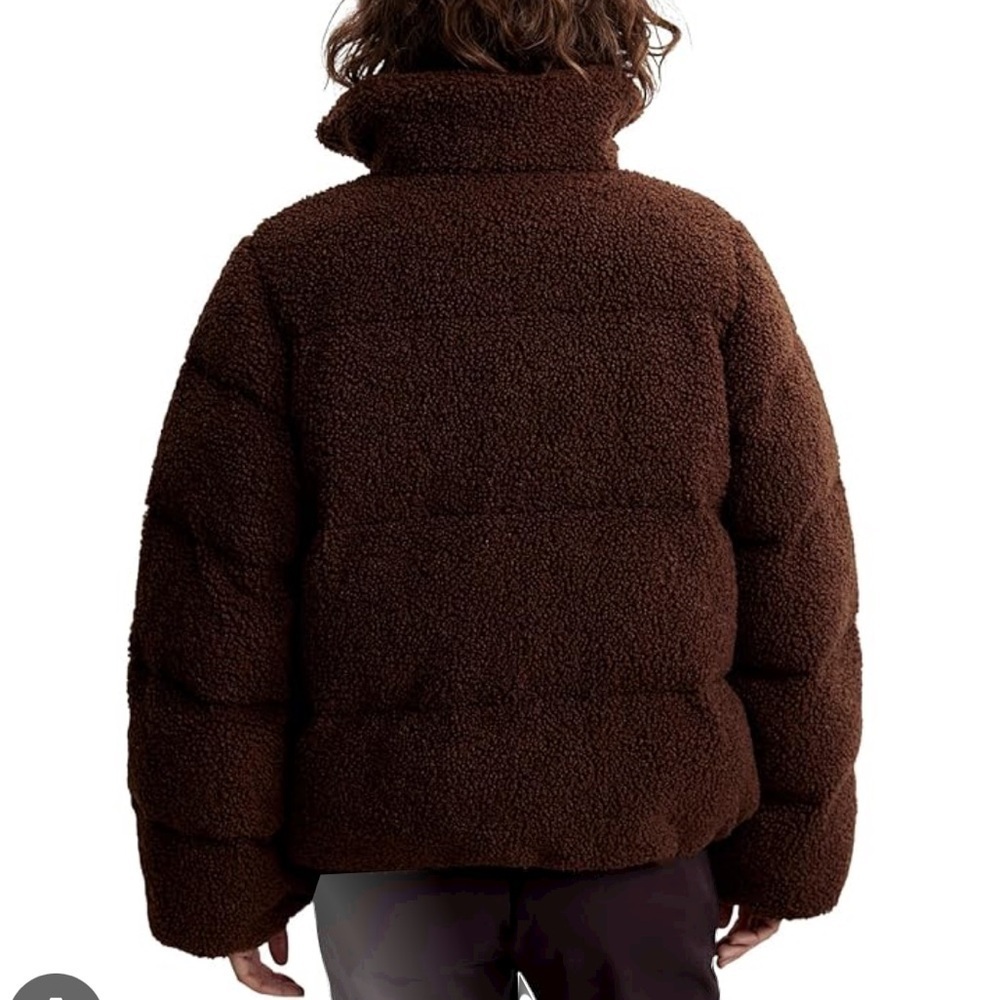 Varley- Chocolate Brown Wilkins Sherpa Puffer Jacket - Picture 3 of 10